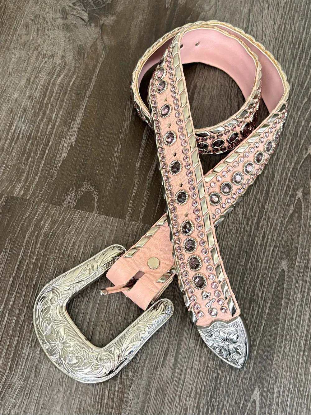 Kippys Pink Jeweled Western Belt